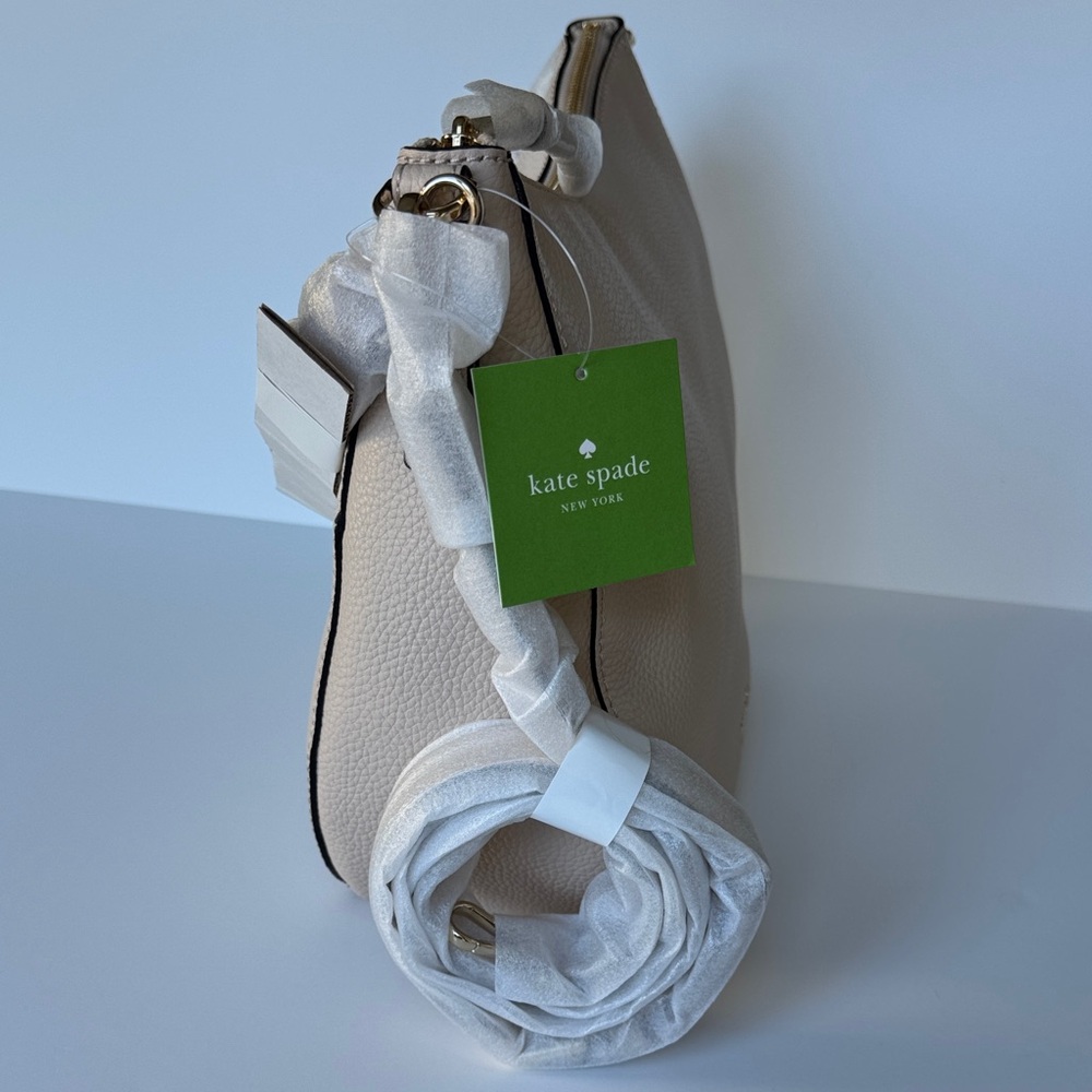 Kate Spade Jackson Street Mylie Hobo Crossbody Bag Cream Pebbled Leather - Picture 5 of 16